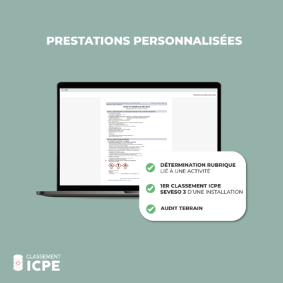 Classement ICPE - Prestations personnalisées visuel